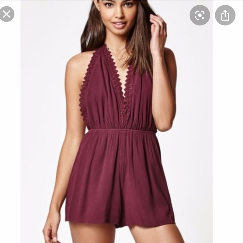 Pacsun Maroon Halter Romper